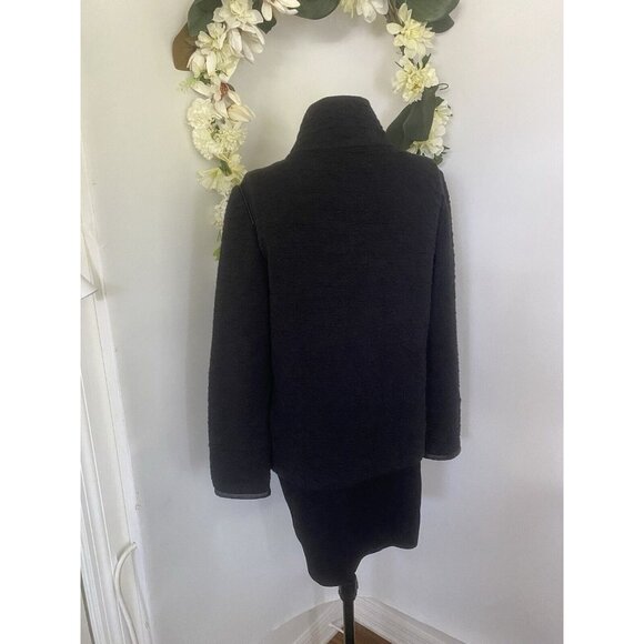 Vintage AMS Pure Women's Black Snap Closure Wool Blend Sweater Jacket Sz 8 Spain - Picture 12 of 16